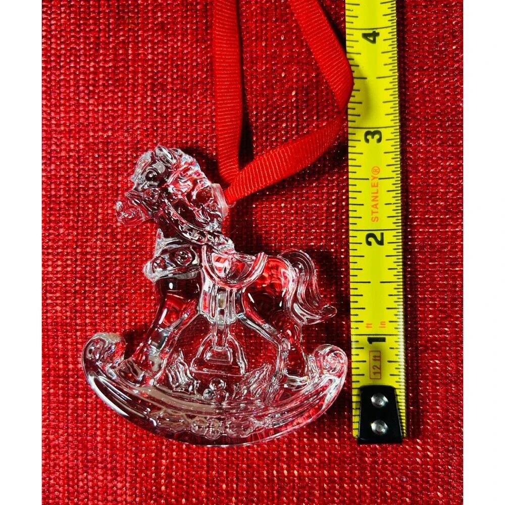 Waterford Christmas Ornament Lead Crystal Marquis Rocking Horse in Original Box